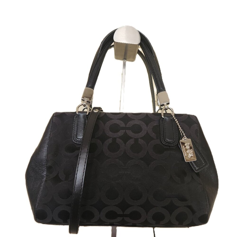 Euc Coach Madison Op Art Signature Black Mini Crossbody Bag Purse